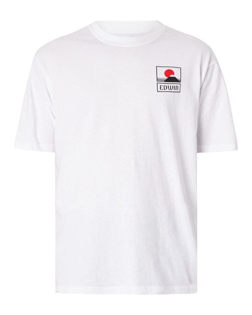 Edwin White Sunset On Mount Fuji T-shirt for men