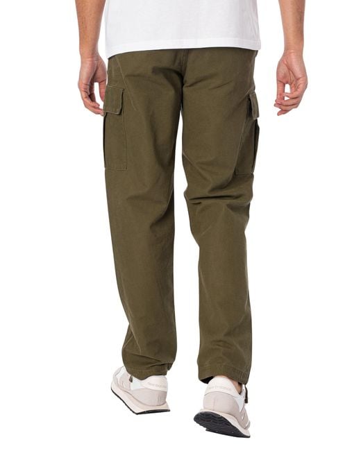 Jack & Jones Green Kane Barkley Loose Cargo Trousers for men