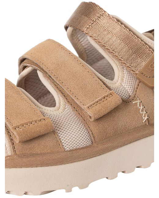 Ugg Natural Goldencoast Multi-strap Suede And Mesh-blend Flat Sandals for men