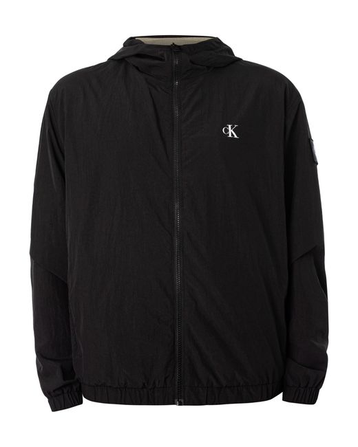 Calvin Klein Black Logo Windbreaker Jacket for men