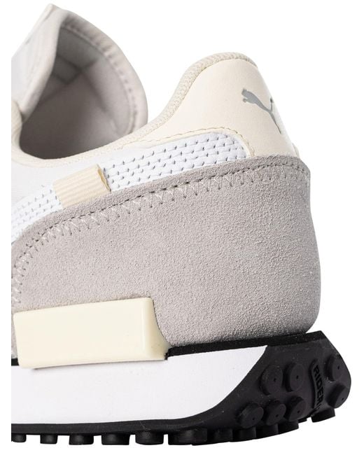 PUMA White Future Rider Mix Elevate Trainers for men