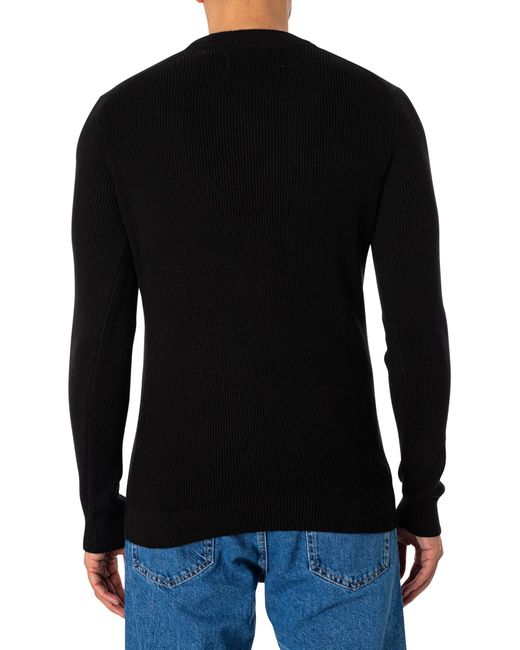 Calvin Klein Black Embroidered Badge Sweatshirt for men