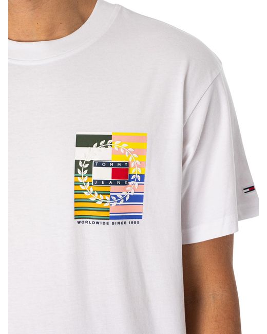Tommy Hilfiger White Relaxed Flag T-shirt for men