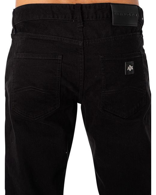 Armani Exchange Black Slim 5 Pocket Jeans for men