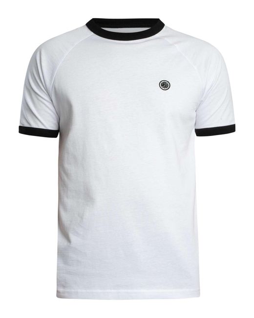 Pretty Green White Boston Ringer T-shirt for men