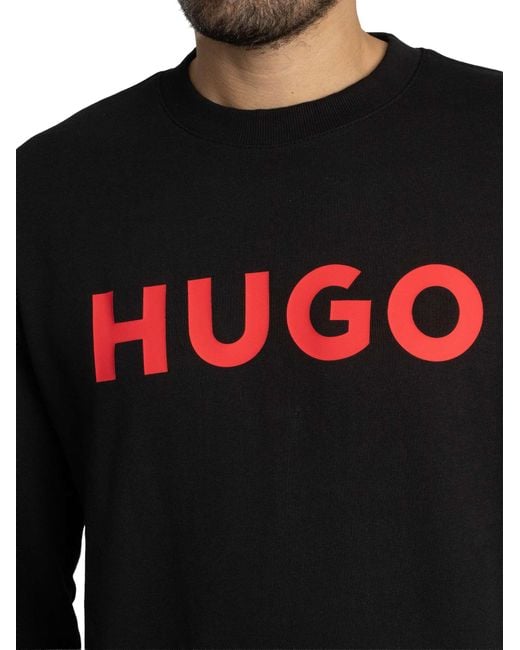 HUGO Black Dem Graphic Sweatshirt for men