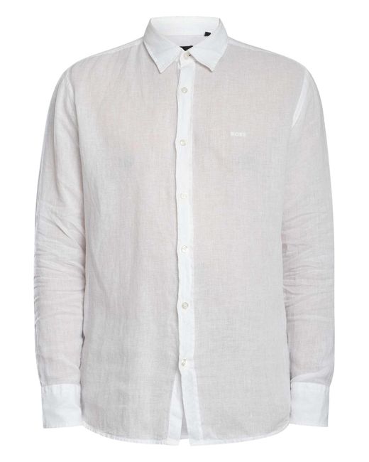 Boss White Relegant Regular Shirt for men
