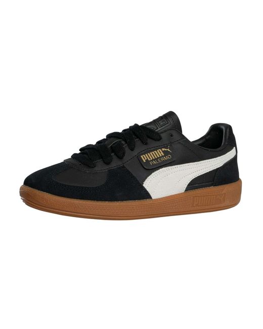 PUMA Black Palermo Leather Trainers for men