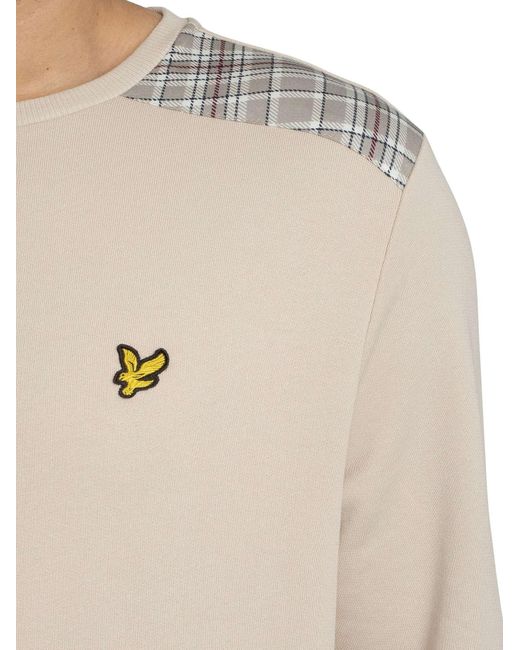 Lyle & Scott Natural Check Panelled Sweatshirt for men