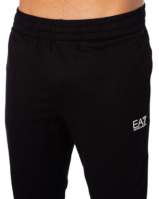 EA7 Black Chest Logo Zip Tracksuit for men