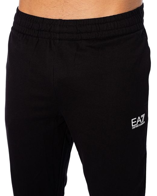 EA7 Black Chest Logo Zip Tracksuit for men