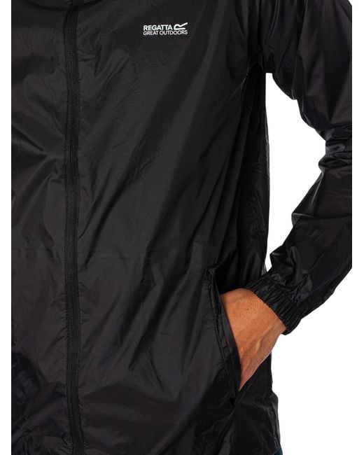 Regatta Black Pack It Waterproof Jacket for men