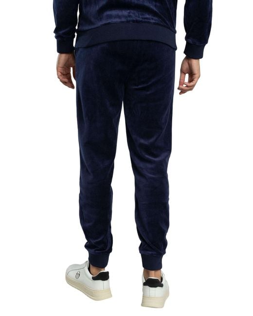 Sergio Tacchini Blue Court Velour Track Joggers for men