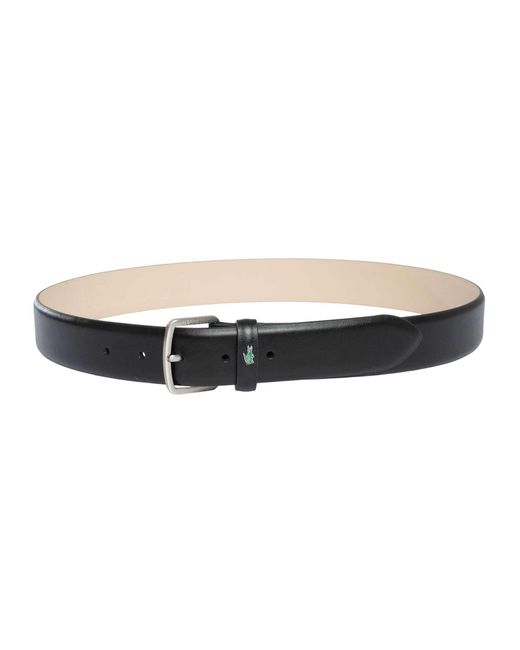 Lacoste Black Split Leather Belt for men