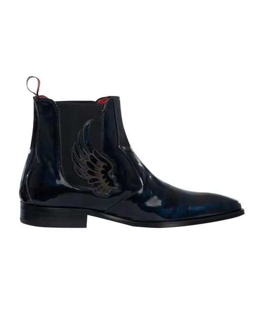 Jeffery West Blue Wings Leather Chelsea Boots for men