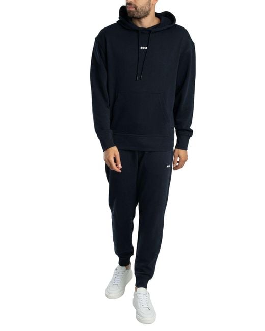 Boss Blue Wesmall Hooded Tracksuit for men
