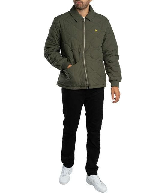 Lyle & Scott Gray Quilted Ripstop Jacket for men
