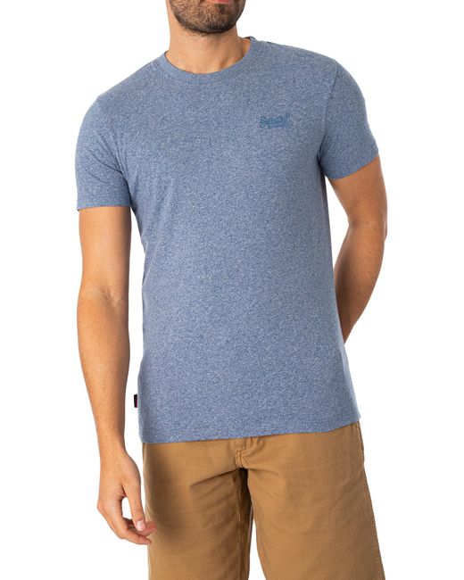 Superdry Blue Uperdry Vintage Logo Ebroidered Hort Leeve T-hirt for men