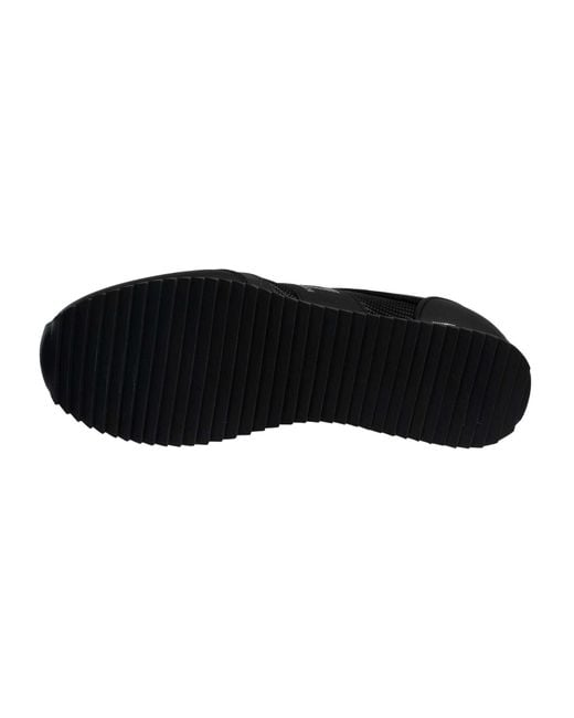 EA7 Black Carbon Mesh Logo Trainers for men