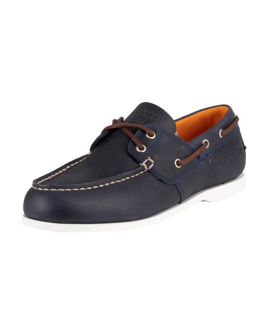 Timberland Cedar Bay Leather Boat Shoes in Blue for Men - Lyst