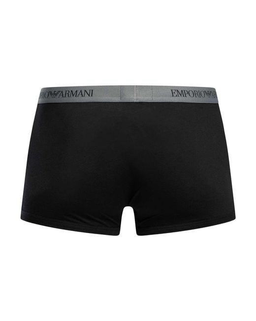 Emporio Armani Black 3 Pack Trunks for men