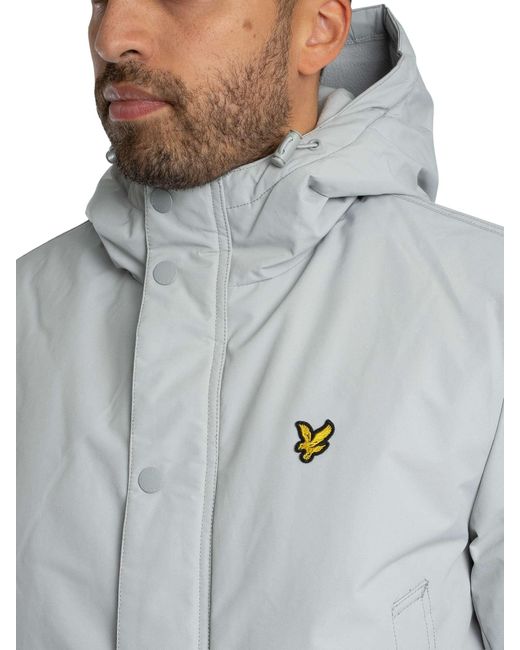 Lyle & Scott Gray Technical Parka Jacket for men