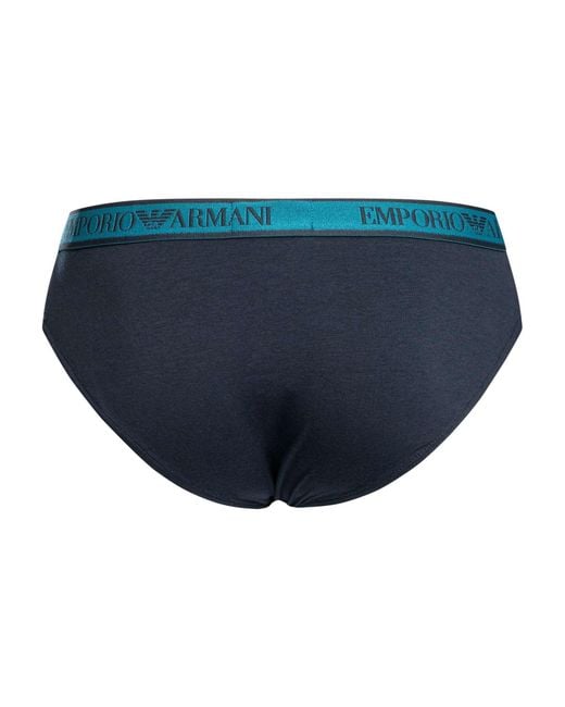 Emporio Armani Blue 3 Pack Cotton Stretch Briefs for men