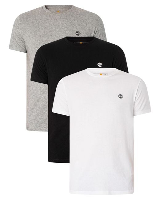 Timberland Black 3 Pack Dustan Slim T-shirts for men
