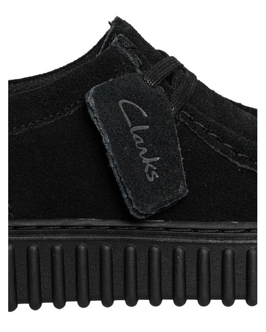 Clarks Black Torhill Lo Suede Shoes for men