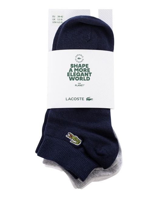 Lacoste Blue 3 Pack Low Socks for men