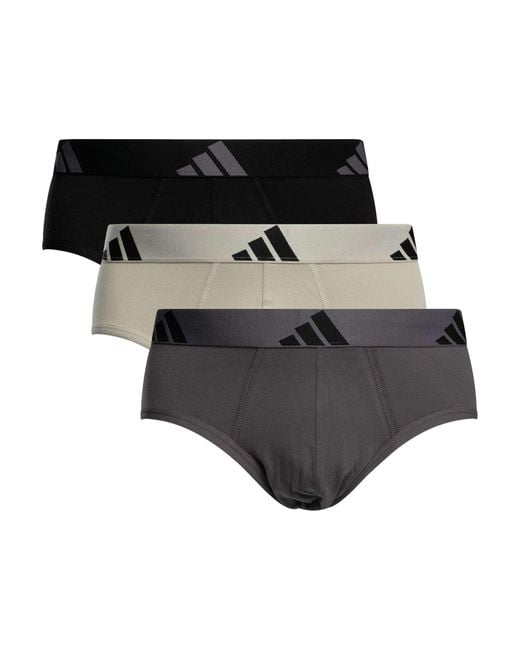 Adidas Black 3 Pack Active Flex Cotton Briefs for men