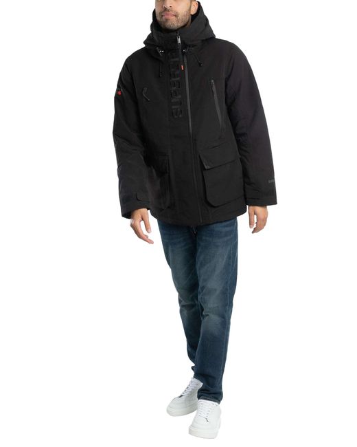 Superdry Black Ultimate Emb Windbreaker Jacket for men