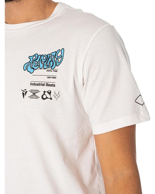 Replay White Industrial Beats T-shirt for men
