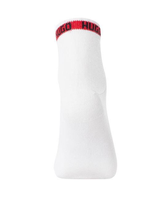 HUGO White 2 Pack Logo Tape Socks for men