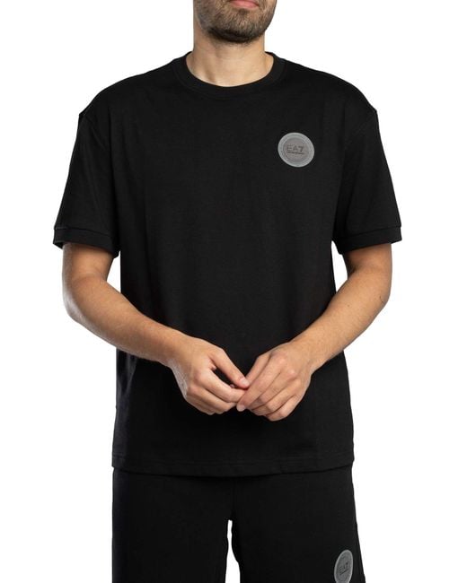 EA7 Black Logo Patch T-shirt for men