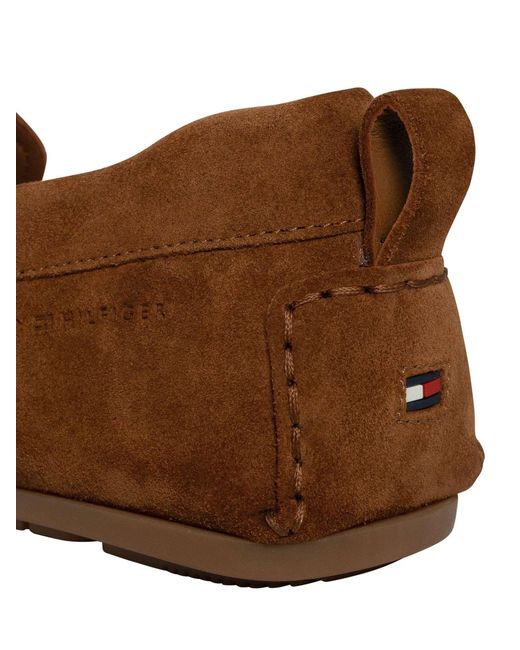 Tommy Hilfiger Brown Core Suede Driver Shoes for men