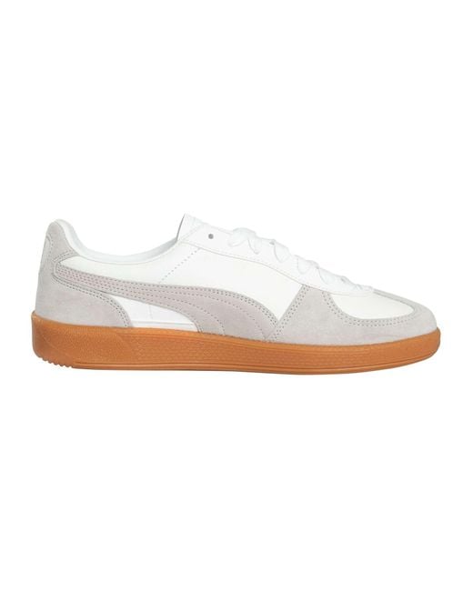 PUMA White Palermo Leather Trainers for men