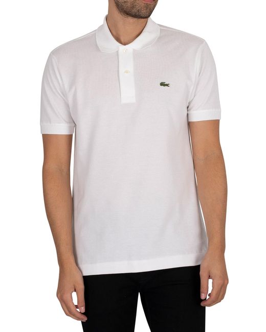 Lacoste White Classic Logo Polo Shirt for men