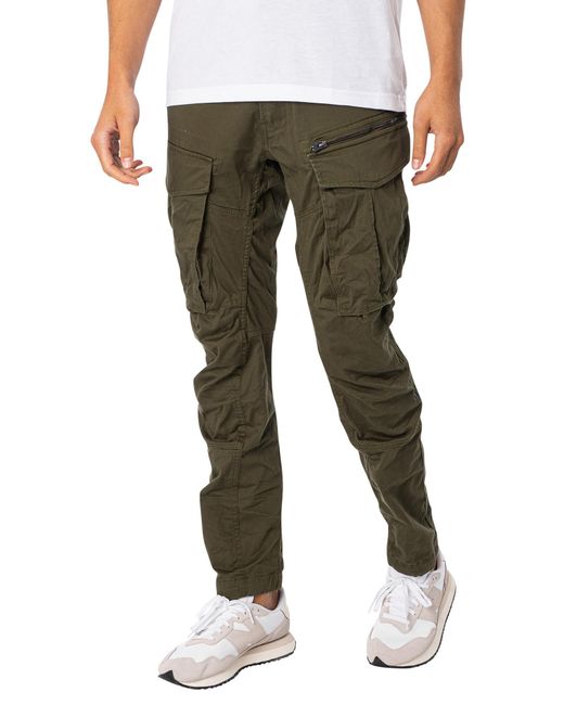 G-Star Rovic Zip 3-d Tapered Jeans In Premium Micro Stretch Twill Dark Bronze Green for men