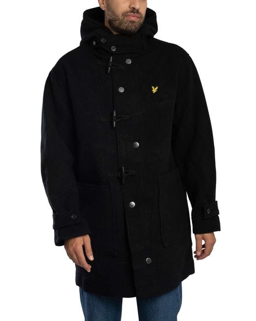 Lyle & Scott Black Duffle Coat for men