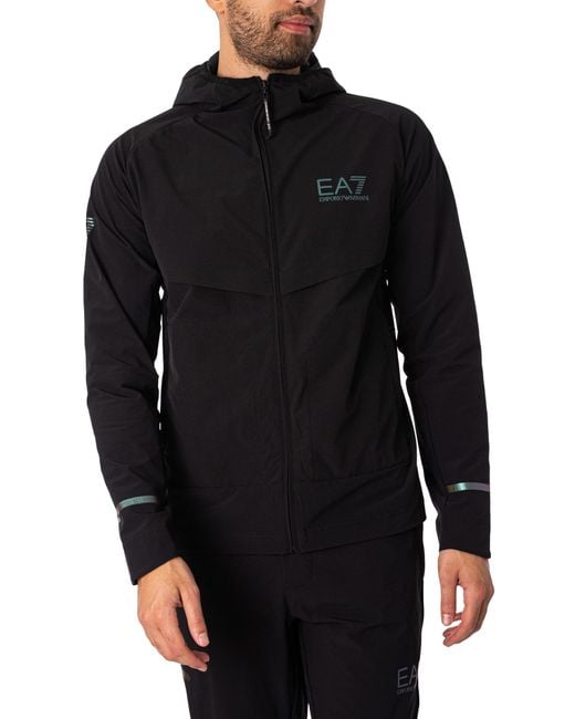 EA7 Black Logo Lightweight Jacket for men