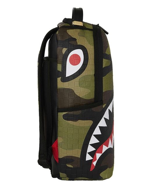 Sprayground Green 20l Woodland Camo Check Backpack for men