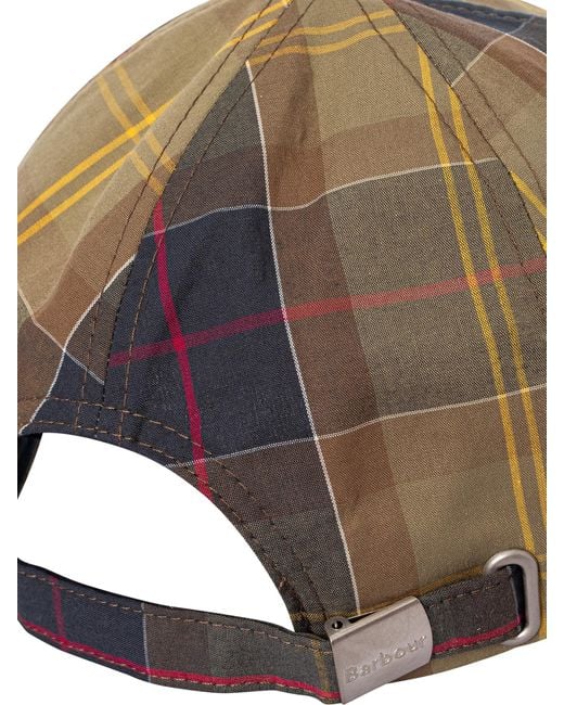 Barbour White Tartan Sports Baseball Cap for men