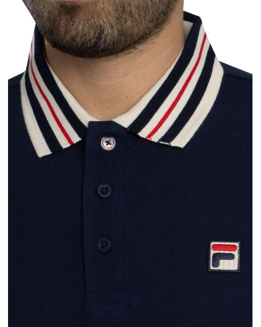 Fila Blue Achille Heritage Tape Basic Polo Shirt for men