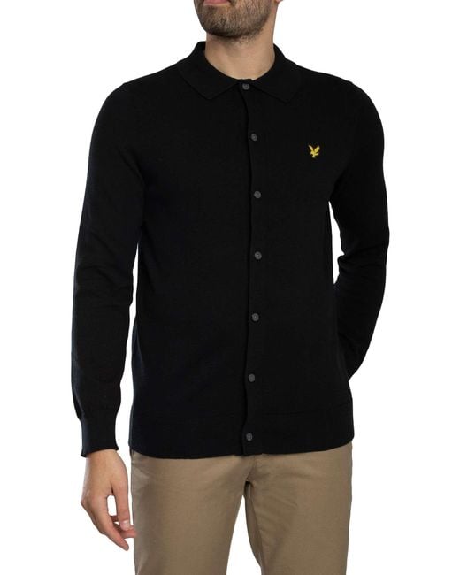 Lyle & Scott Black Cotton Knitted Shirt for men