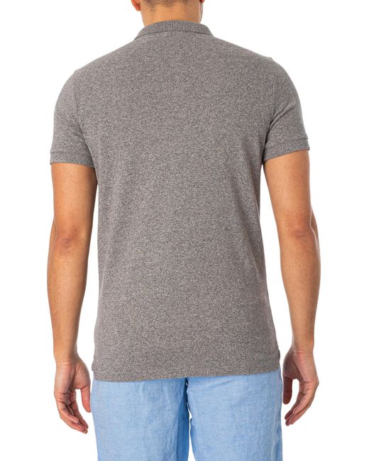 Superdry Gray Applique Classic Fit Polo Shirt for men