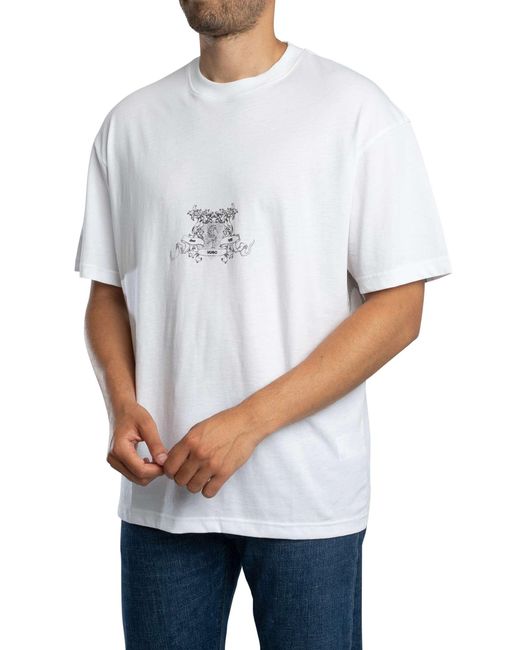 HUGO White Oversized Duarms Back Graphic T-shirt for men