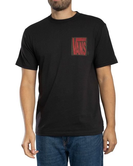 Vans Black Stretch Stack Back Graphic T-shirt for men
