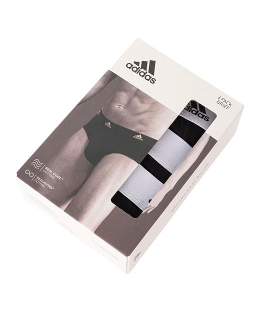 Adidas Black 3 Pack Active Flex Briefs for men