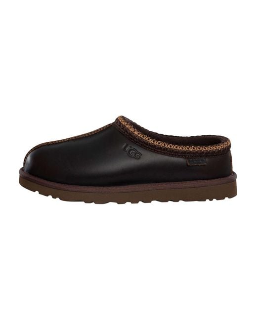 Ugg Black Tasman Leather Regen Slippers for men